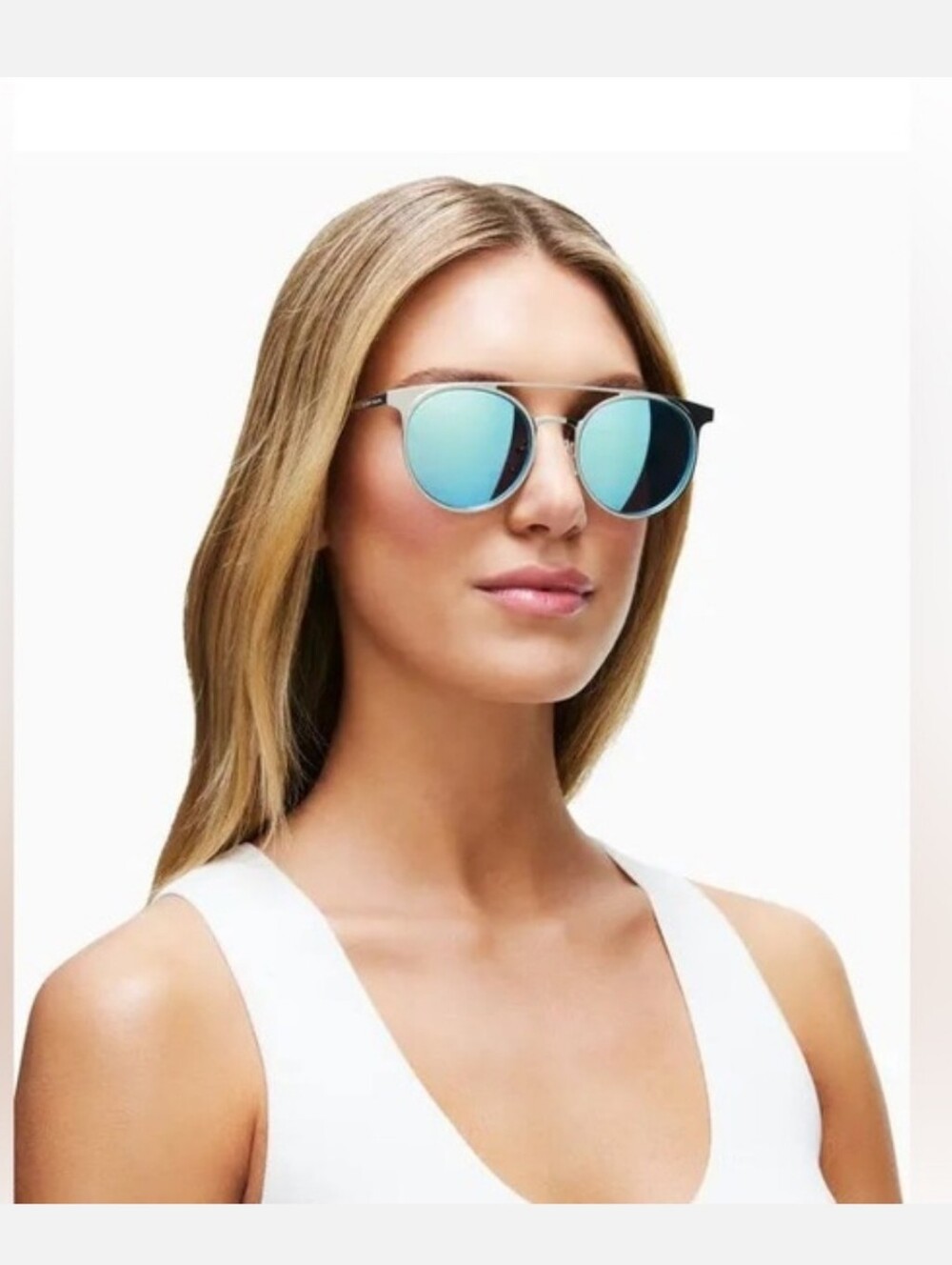 Ramy Brook | Malibu Mirrored Round Blue Sunglasses